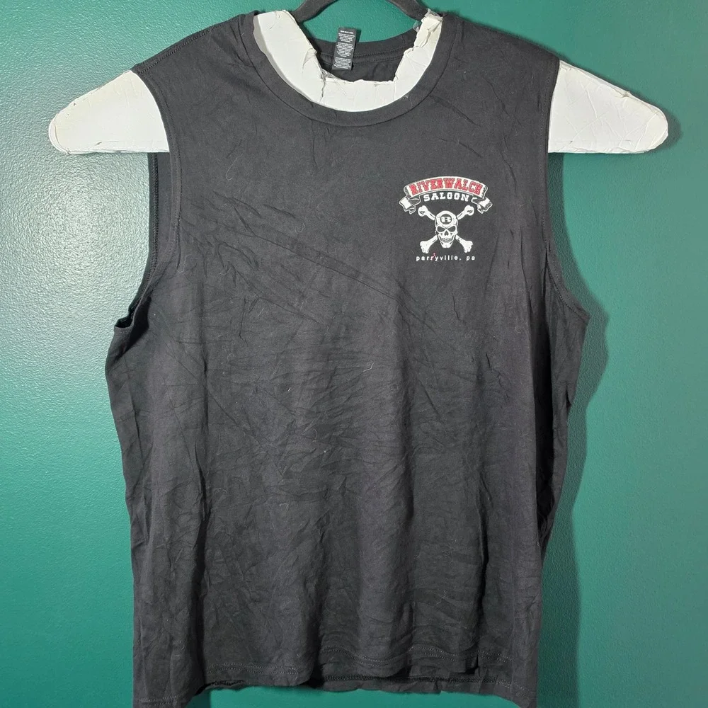 District Riverwalch Saloon Parryville PA Biker Muscle Tank Top Black XL